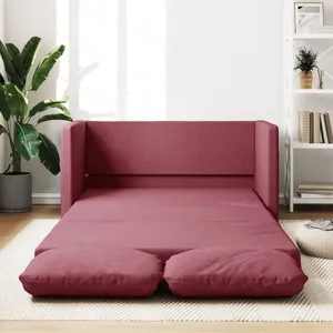 Comparateur de prix : vidaXL Canapé-lit 2 en 1 rouge bordeaux 112x174x55 cm tissu