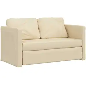 vidaXL Canapé-lit 2 en 1 crème 112x174x55 cm tissu pas cher