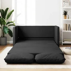 Comparateur de prix : vidaXL Canapé-lit 2 en 1 noir 112x174x55 cm tissu