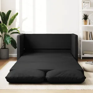 Comparateur de prix : vidaXL Canapé-lit 2 en 1 noir 112x174x55 cm similicuir