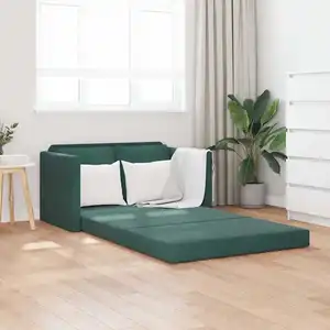 Comparateur de prix : vidaXL Canapé-lit 2 en 1 vert foncé 122x204x55 cm velours