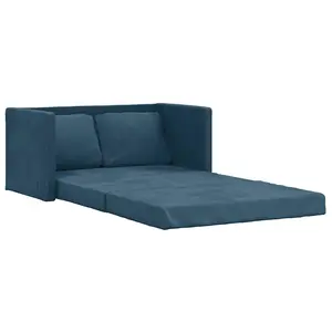 Comparateur de prix : vidaXL Canapé-lit 2 en 1 bleu 122x204x55 cm velours