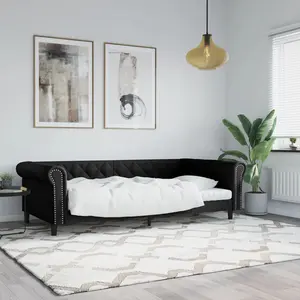 vidaXL Lit de jour noir 100x200 cm similicuir pas cher