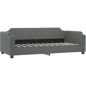 vidaXL Lit de jour gris foncé 90x200 cm tissu pas cher
