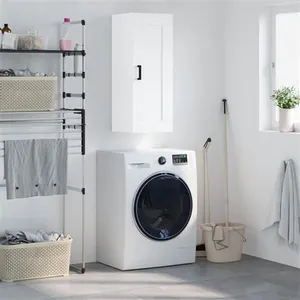 vidaXL Armoire murale blanc 34,5x34x90 cm bois d'ingénierie pas cher