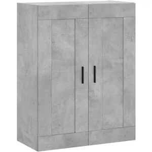 vidaXL Armoire murale gris béton 69,5x34x90 cm bois d'ingénierie pas cher