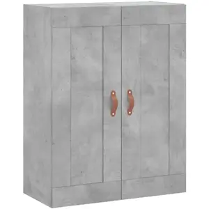 vidaXL Armoire murale gris béton 69,5x34x90 cm bois d'ingénierie pas cher
