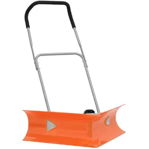Comparateur de prix : vidaXL Pelle à neige double angle avec poignée extensible orange acier