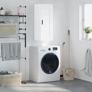 vidaXL Armoire murale blanc 34,5x34x90 cm bois d'ingénierie pas cher