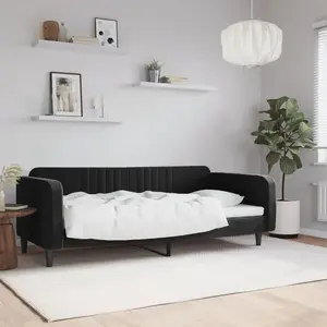 vidaXL Lit de repos noir 90x200 cm velours pas cher