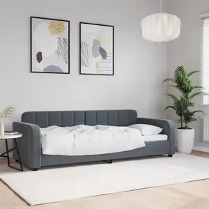 vidaXL Vidaxl Lit De Repos Gris Foncé 80x200 Cm Velours pas cher