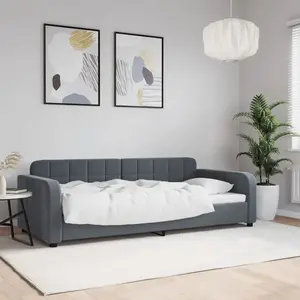 Vidaxl lit de repos sans matelas gris foncé 90x200 cm velours pas cher