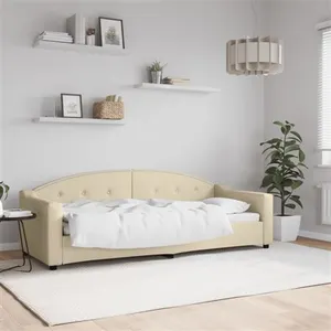 vidaXL Lit de repos crème 80x200 cm tissu pas cher