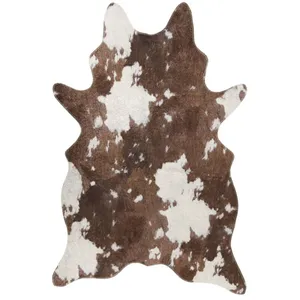 Comparateur de prix : vidaXL Tapis marron et blanc motif vache lavable antidérapant