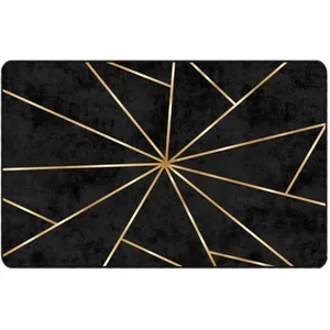 Comparateur de prix : vidaXL Tapis lavable noir et doré 190x300 cm antidérapant