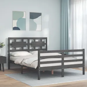 Cadre De Lit Double VidaXL 140x190cm - Tête De Lit Rembourrée Et Sommier à Lattes - Noir