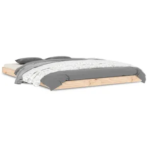 823469  vidaXL Cadre de lit 135x190 cm Bois de pin massif Double pas cher