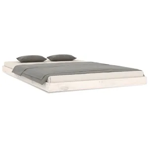 vidaXL Cadre de lit blanc 120x200 cm bois de pin massif pas cher