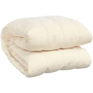 vidaXL Couverture lestée Crème clair 200x225 cm 9 kg Tissu pas cher