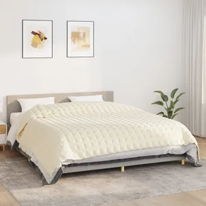 vidaXL Couverture lestée Crème clair 235x290 cm 11 kg Tissu pas cher