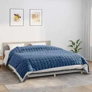 vidaXL Couverture lestée Bleu 235x290 cm 15 kg Tissu pas cher
