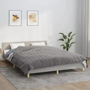 Comparateur de prix : vidaXL Couverture lestée Gris 220x235 cm 11 kg Tissu