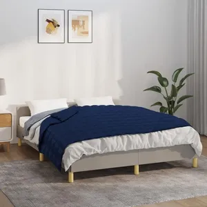 Comparateur de prix : vidaXL Couverture lestée Bleu 150x200 cm 11 kg Tissu