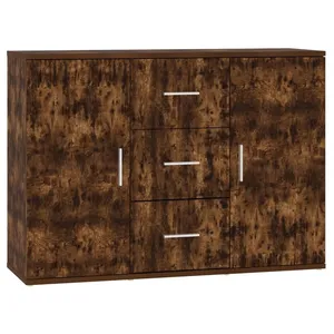 vidaXL Buffet Chêne fumé 91x29,5x65 cm Bois d'ingénierie pas cher