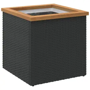 Comparateur de prix : vidaXL Jardinière noir 40x40x40 cm résine tressée