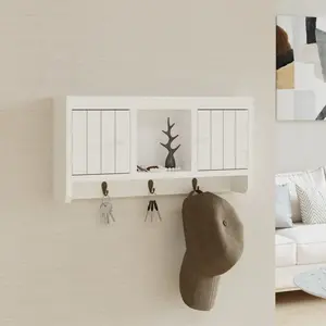 Comparateur de prix : vidaXL Armoire à clés Blanc 40x8,5x20 cm Bois d'ingénierie et acier