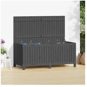 Comparateur de prix : vidaXL Boîte de rangement de jardin Gris 147x68x64 cm Bois de pin