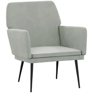 vidaXL Fauteuil Gris clair 62x79x79 cm Velours pas cher