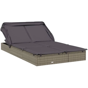 vidaXL Transat 2 places avec toit pliable gris 213x118x97 cm