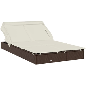 Comparateur de prix : vidaXL Transat 2 places avec toit pliable marron 213x118x97 cm
