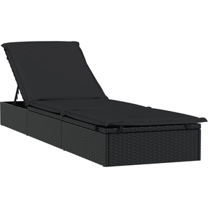 Comparateur de prix : vidaXL Transat 1 pc avec table noir résine tressée