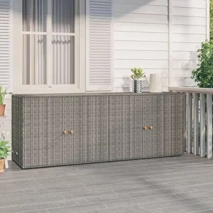 Comparateur de prix : vidaXL Armoire de rangement jardin Gris 198x55,5x80 cm Résine tressée