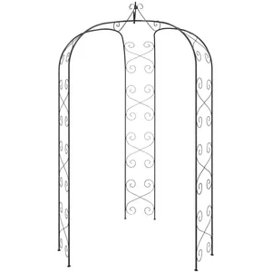 Comparateur de prix : vidaXL Arche de jardin Noir Ø180x255 cm Acier