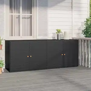 Comparateur de prix : vidaXL Armoire de rangement jardin Noir 198x55,5x80 cm Résine tressée