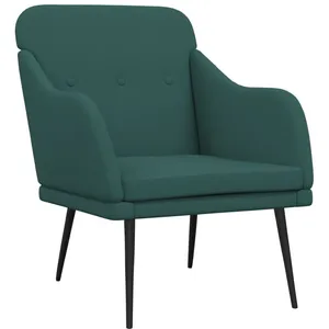 vidaXL Fauteuil Vert foncé 63x76x80 cm Tissu pas cher