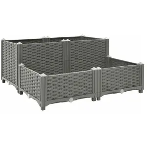 vidaXL Lit surélevé 80x80x38 cm Polypropylène pas cher