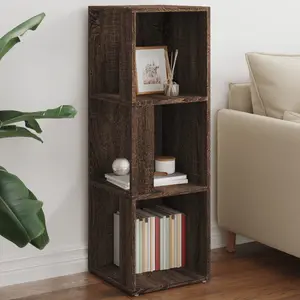 vidaXL Armoire d'angle Chêne marron 33x33x100 cm Bois d'ingénierie pas cher