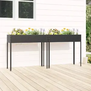 vidaXL Jardinières 2 pcs Anthracite Acier galvanisé pas cher