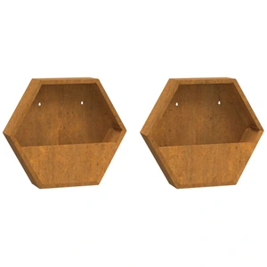 Comparateur de prix : vidaXL Jardinières murales 2 pcs Rouillé Acier corten 46x10x40 cm