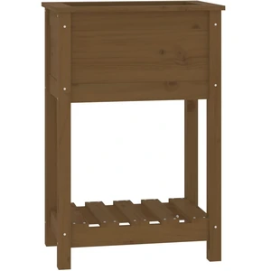 vidaXL Jardinière avec étagère Marron miel 54x34,5x81 cm Bois de pin pas cher