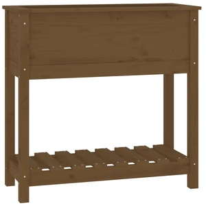 vidaXL Jardinière avec étagère Marron miel 82,5x34,5x81 cm Bois de pin pas cher