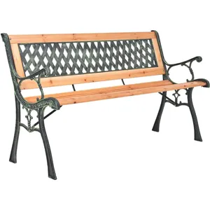 vidaXL Banc de jardin 116 cm Fonte et bois massif de sapin pas cher