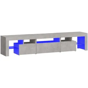 Comparateur de prix : vidaXL Meuble TV avec lumières LED Gris béton 200x36,5x40 cm