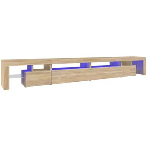 Comparateur de prix : vidaXL Meuble TV avec lumières LED Chêne sonoma 290x36,5x40 cm