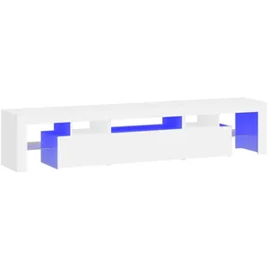Comparateur de prix : vidaXL Meuble TV avec lumières LED Blanc 200x36,5x40 cm