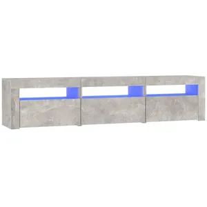 vidaXL Meuble TV avec lumières LED Gris béton 180x35x40 cm pas cher
